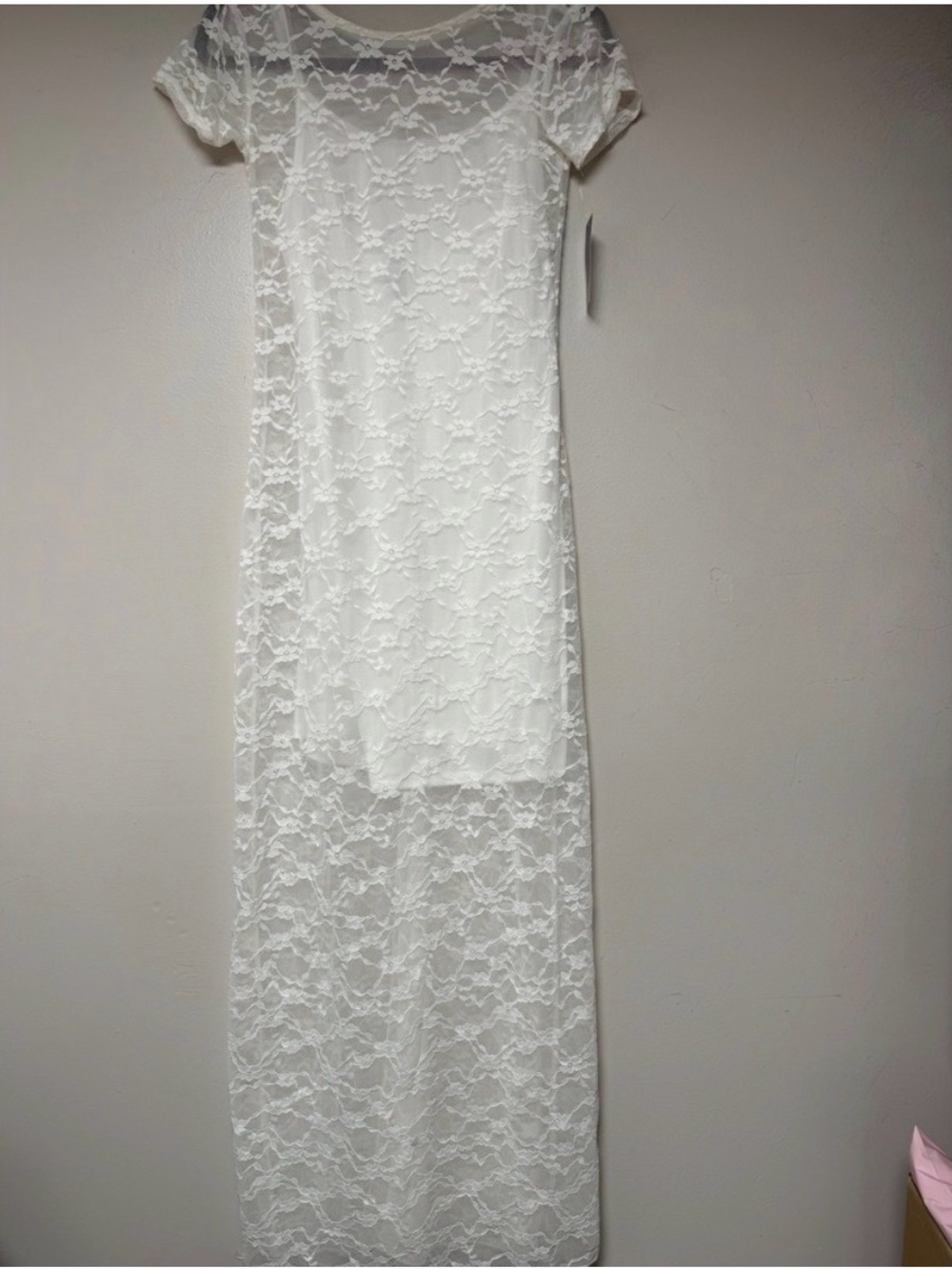Wild Fable White Lace Overlay Maxi Dress